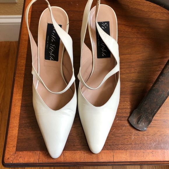 Ernesto Esposito cream leather slingback pumps, Italy, 8 - Picture 2 of 6